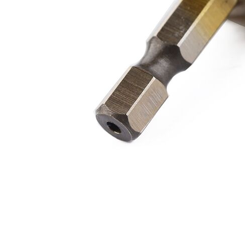 1/4" Hexagon Shank 4-20mm Titanium Coated Spiral Grooved Step Drill Bit HSS Step Drill Bit for Plastic Wood Metal Multi-Hole Taper Drill in Kuwait