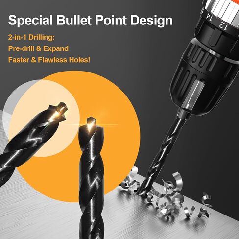 Luckyway 7/32" M35 Cobalt Drill Bits Titanium Aluminum Nitride Coated (TiAlN) with Bullet Point Tip Perfect for Steel, Hard Metal, Cast Iron 10-Piece in Kuwait