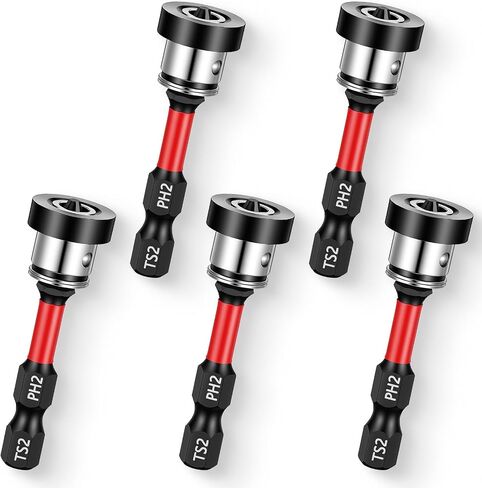 5PCS Drywall Screw Setter Bits PH2 Magnetic Depth Stop Adjustable | 50mm S2 Steel Hex Shank 2 Inch for Sheetrock Wood & Home Repairs 1/4" Hex Shank for Plasterboard and Sheetrock Screw in Kuwait