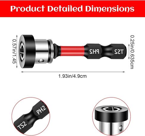 5PCS Drywall Screw Setter Bits PH2 Magnetic Depth Stop Adjustable | 50mm S2 Steel Hex Shank 2 Inch for Sheetrock Wood & Home Repairs 1/4" Hex Shank for Plasterboard and Sheetrock Screw in Kuwait