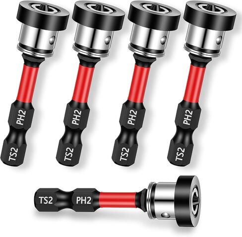 5PCS Drywall Screw Setter Bits PH2 Magnetic Depth Stop Adjustable | 50mm S2 Steel Hex Shank 2 Inch for Sheetrock Wood & Home Repairs 1/4" Hex Shank for Plasterboard and Sheetrock Screw in Kuwait