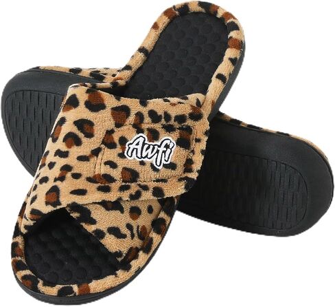 Women's Slippers with Memory Foam Fuzzy Adjustable Open Toe House Slippers for Women Slip On Home Bedroom Bathroom Spa with Coolmax® Lined | Comfy | Breathable| Moisture-wicking in Kuwait
