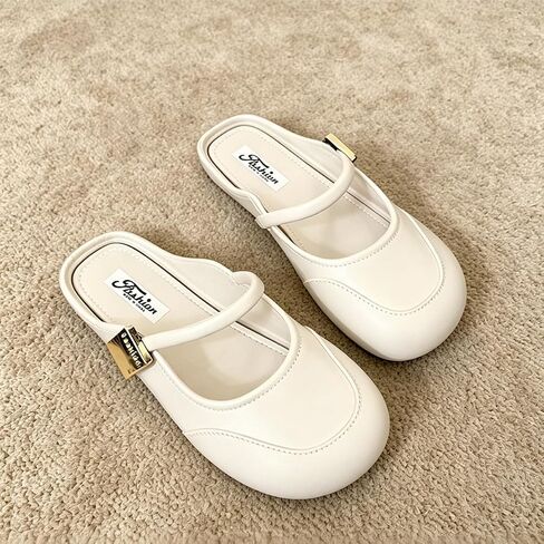Baotou Slippers for Women Retro French Half Slip on Sandals Lightweight Cushioned Sole Casual Indoor Outdoor Beach in Kuwait