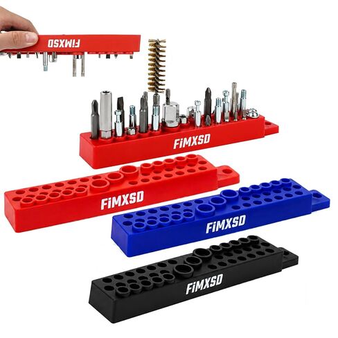1/4" Magnetic Hex Bit Holder, 39 Holes Bit Storage with Strong Magnetic Base & Wall Mount Holes, Bit Organizer Suitable for Various Tools in Kuwait