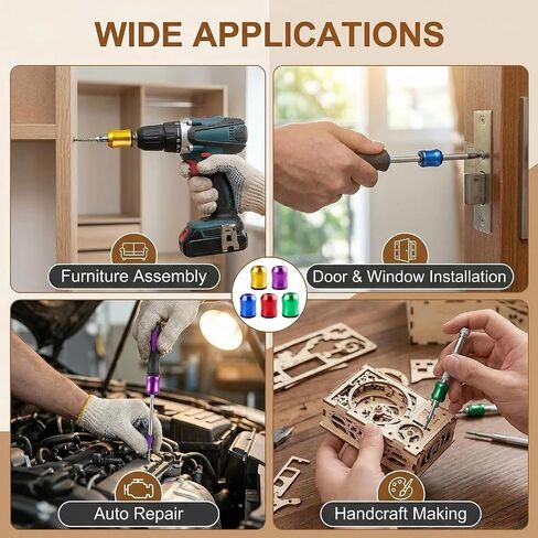 5 Pcs Strong Magnetic Screw Ring,For Power Bits & Hex Screwdrivers | Strong Magnetic Screw Holder,,Anti-Slip Design,Removable Household Tool Metal Screw,For Power Tools,Mechanics Carpenters in Kuwait