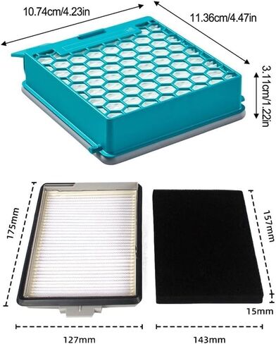 Replacement Filter and Fine Dust Filter for Miele for Boost CX1 and for Blizzard CX1 Vacuum Cleaners, Compatible with 11639240 SF-HY 60 11639250 CX-FSF in Kuwait