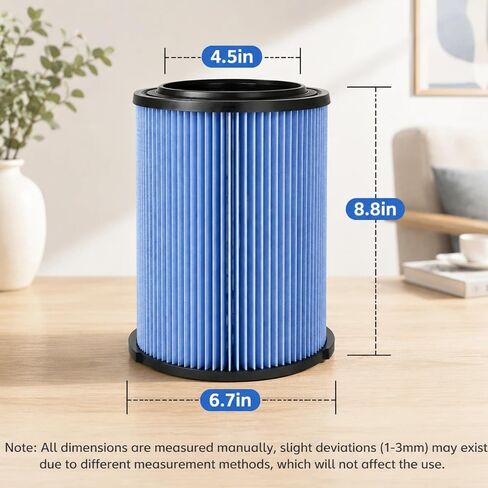 VF5000 Filter for Rigid Shop Vac Filter 5-20 Gallon | 3-Layer Wet/Dry Rigid Shop Vac Filters Compatible with WD06700 WD0671 WD0970EX0 WD0970M0 WD1270 WD1450 in Kuwait