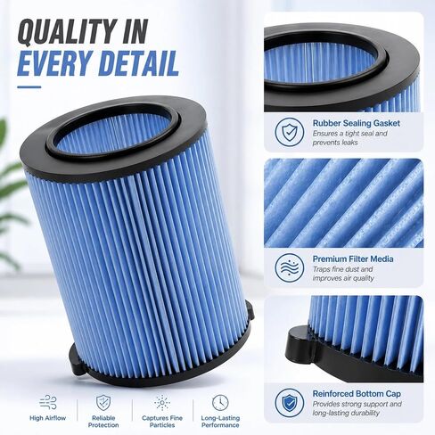 VF5000 Filter for Rigid Shop Vac Filter 5-20 Gallon | 3-Layer Wet/Dry Rigid Shop Vac Filters Compatible with WD06700 WD0671 WD0970EX0 WD0970M0 WD1270 WD1450 in Kuwait