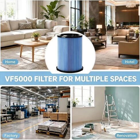 VF5000 Filter for Rigid Shop Vac Filter 5-20 Gallon | 3-Layer Wet/Dry Rigid Shop Vac Filters Compatible with WD06700 WD0671 WD0970EX0 WD0970M0 WD1270 WD1450 in Kuwait