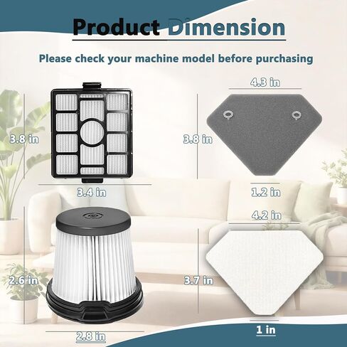 BU3523 BU3521 BU3120 Filter Replacement Compatible with Shark BU3521 Clean Lightweight Cordless Stick Vacuum, BU3523 Clean & Empty Cordless Stick Vacuum, Auto Empty System, 7 Pack in Kuwait