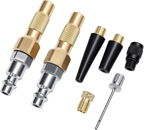 Keenso 2pcs Heavy Duty Brass Air Chuck with Internal Thread Screw On, 1/4in Twist On Tire Air Chuck for Tire Inflator Gauge Compressor in Kuwait