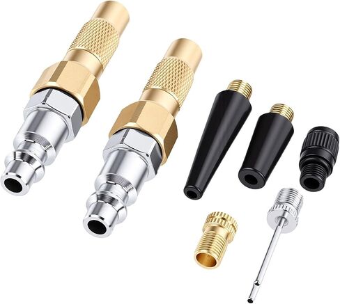 Keenso 2pcs Heavy Duty Brass Air Chuck with Internal Thread Screw On, 1/4in Twist On Tire Air Chuck for Tire Inflator Gauge Compressor in Kuwait