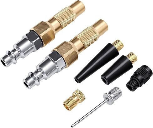 Keenso 2pcs Heavy Duty Brass Air Chuck with Internal Thread Screw On, 1/4in Twist On Tire Air Chuck for Tire Inflator Gauge Compressor in Kuwait