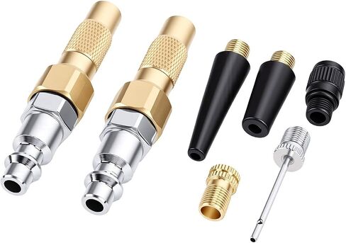 Keenso 2pcs Heavy Duty Brass Air Chuck with Internal Thread Screw On, 1/4in Twist On Tire Air Chuck for Tire Inflator Gauge Compressor in Kuwait