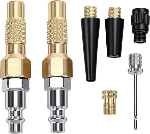 Keenso 2pcs Heavy Duty Brass Air Chuck with Internal Thread Screw On, 1/4in Twist On Tire Air Chuck for Tire Inflator Gauge Compressor in Kuwait