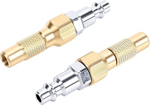Keenso 2pcs Heavy Duty Brass Air Chuck with Internal Thread Screw On, 1/4in Twist On Tire Air Chuck for Tire Inflator Gauge Compressor in Kuwait