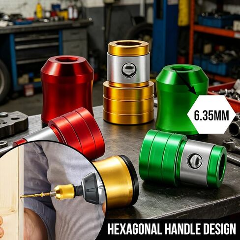 6Pcs Screwdriver Head Magnetic Ring Holder, Alloy Screw Holder for DIY Repair, Screw Ring Set Removable Household Tool for Drills, Universal Bit Holders for Hex Screwdrivers & Power Bits in Kuwait