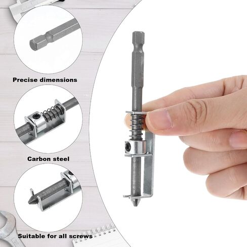 Amabro 2 Pcs Spring Loaded Screw Holder Bit, Anti Drop Retaining Tool for Drill Bit, Single Hand Operation Screwdriver Grip Holder for Woodworking Electricians Mechanics Home Repair in Kuwait