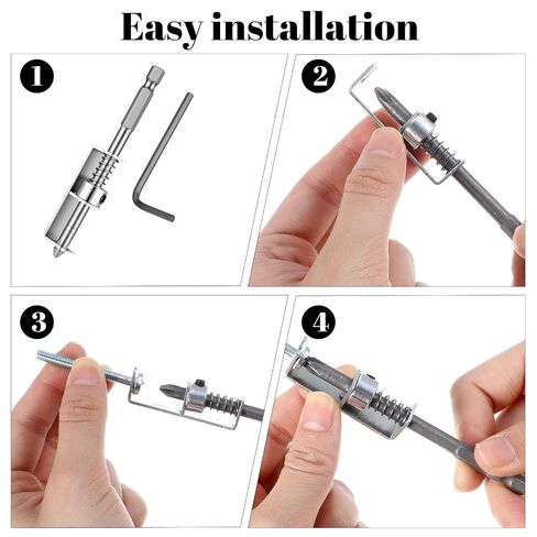 Amabro 2 Pcs Spring Loaded Screw Holder Bit, Anti Drop Retaining Tool for Drill Bit, Single Hand Operation Screwdriver Grip Holder for Woodworking Electricians Mechanics Home Repair in Kuwait