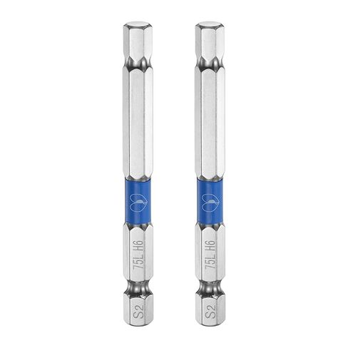 HARFINGTON 2pcs Hex Impact Screwdriver Bits 4mm (H4) Magnetic Flat Head 1/4" Hex Shank 75mm (3") Long Mirror Polishing S2 Steel Hexagon Wrench Drill Bits Electric Power Tools in Kuwait