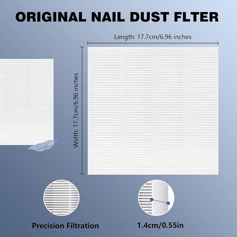 Nail Dust Collector Filter – 2 Pack Replacement Nail Dust Vacuum Reusable Filter, for Nail Dust Collector, Reusable Dust Filter for Acrylic Nails with Filter for Home Nail Salon in Kuwait