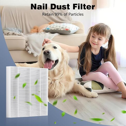Nail Dust Collector Filter – 2 Pack Replacement Nail Dust Vacuum Reusable Filter, for Nail Dust Collector, Reusable Dust Filter for Acrylic Nails with Filter for Home Nail Salon in Kuwait