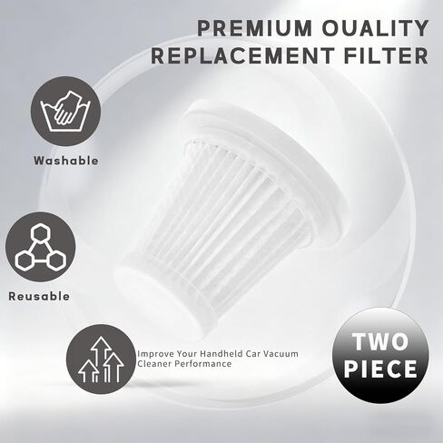Washable Vacuum Filter 2 Pack, Reusable Replacement Dust Filter for MEFELF CV101 Handheld Car Vacuum Cleaner and Other Mini/Portable Vacuums, 0.2L Capacity in Kuwait