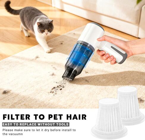 Washable Vacuum Filter 2 Pack, Reusable Replacement Dust Filter for MEFELF CV101 Handheld Car Vacuum Cleaner and Other Mini/Portable Vacuums, 0.2L Capacity in Kuwait