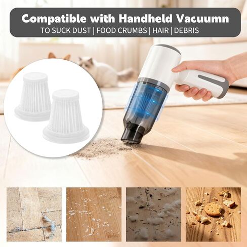 Washable Vacuum Filter 2 Pack, Reusable Replacement Dust Filter for MEFELF CV101 Handheld Car Vacuum Cleaner and Other Mini/Portable Vacuums, 0.2L Capacity in Kuwait