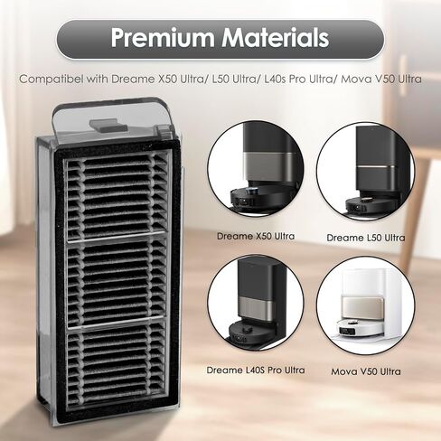 (6 Pack) X50 Ultra Replacement HEPA Filters for Dreame X50 Ultra, L40s Pro Ultra, L50 Pro Ultra, X50 Master, for Mova V50 Ultra Robot Vacuum, Filters Accessories Kit, Upright Filter, Vacuum filter in Kuwait