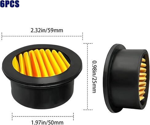 6 Pack Air Compressor Replacement Filter Elements, Intake Paper Filter Silencer Muffler for 1/2", 1/4", 3/8" Air Compressors, Generators, Blowers & Exhaust Ports in Kuwait