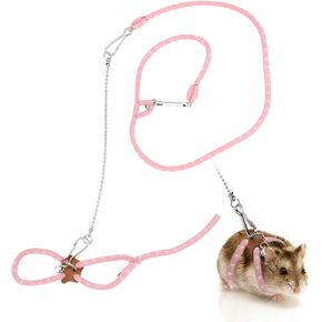 Hypeety Syrian Hamster Leash Harness Set Adjustable Training Lead, Pink in Saudi Arabia