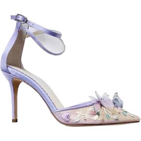 Women's Pointed Closed Toe High Stilettos Heels Mesh Embroidered Heel Sandals Pumps Party Dress Shoes in Kuwait