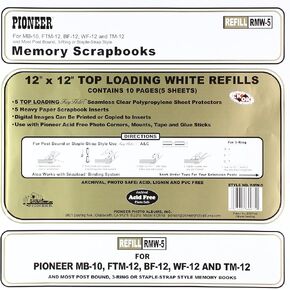 ألبوم صور Pioneer RMW5 12" X 12" أبيض EZ تحميل صفحة ذاكرة 5 قطع in Kuwait
