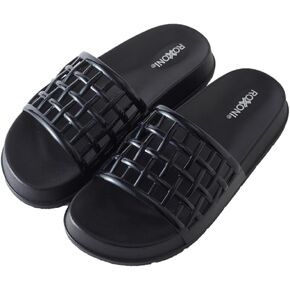 Roxoni Women’s Slide Sandals Lightweight Open Toe Comfort Slippers Woven Strap Casual Indoor Outdoor Summer Footwear in Kuwait