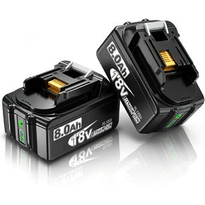 Nonbliep 2Pack 8.0Ah Replacement for Makita 18V Battery Compatible with Makita 18 Volt Battery LTX BL1815 BL1860B BL1860 BL1820 BL1830B BL1840B BL1850B BL1815 Power Tools in Saudi Arabia