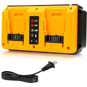 Battery Charger for Dewalt 20V Max Battery, Charger Station Dual Port Tool Compatible for DeWalt 14.4V/20V Batteries DCB206 DCB204 DCB208 DCB200 DCB201 DCB140 DCB141(Only Charger, NO Battery) in Kuwait