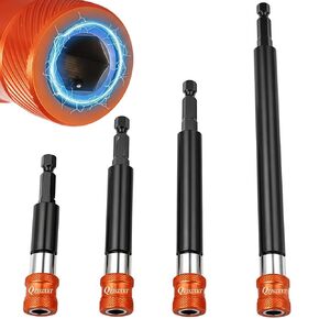 4pcs Drill Bit Extension Set, Magnetic Drill Bit Extender with Aluminum Sleeve, 1/4 Inch Hex Bit Holder for Impact Driver, 2-3/8",4",6",12'' Long (2-3/8",4",6",12'') in Kuwait