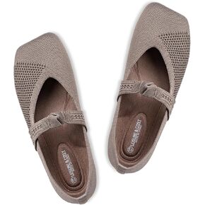 Women's Wide Toe Box Flats Knit Mary Jane Ballet Flat Comfortable Dressy Walking Shoes with Sewn Construction in Kuwait