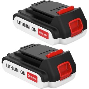 Upgraded 2 Pack 4.0Ah Replacement for Black and Decker 20V Lithium Battery, High Capacity for Longer Runtime Compatible with 20v B&D Battery LBXR20 LBXR2020 LB20 LBX20 LBXR2520 LB2XR20 LBX4020 in Kuwait
