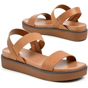 Women’s Platform Sandal Bekie, Elastic Cross Strap, Open Toe, Cushioned Footbed, Lightweight Summer Casual Sandal in Kuwait