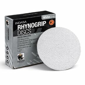 Indasa 6" Rhynogrip White Line Solid Sanding Discs (61 Series) – Aluminum Oxide Hook & Loop Grip Discs – 36 to 600 Grit – Anti-Clog Stearate Coating – 50 Discs per Box (6 Inch, 220, Fine) in Kuwait