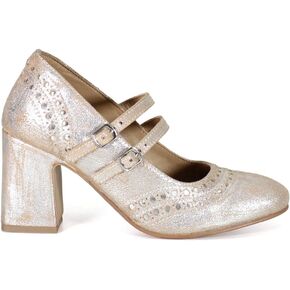 Diba True Womens Jet Liner Metallic Mary Jane Round Toe Pumps Dress Casual Casual High Heel 3" & Up - Silver in Saudi Arabia