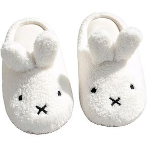 Molodo Cute Bunny Fuzzy House Slippers Warm Funny Plush Indoor Slip On Shoes for Women in Kuwait