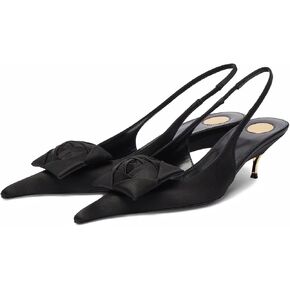 Kitten Heel Slingbacks for Women Satin Flower Pointed Toe Gold Low Heel Pumps Ankle Strap Backless Heels Sexy Dressy Party Work Shoes in Saudi Arabia