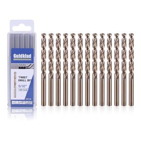 5/16 Inch Cobalt Drill Bits Set (10-Pack) - M35 HSS Jobber Length Twist Drill Bit, 135° Split Point for Hard Metal, Stainless Steel, Cast Iron, Wood, Plastic - with Storage Case in Kuwait