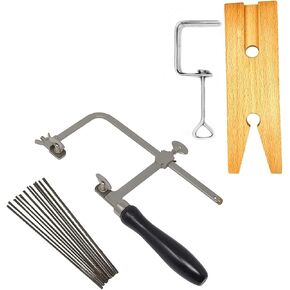3 in 1 Professional Jeweler's Saw Set Saw Frame 144 Blades Wooden Pin Clamp Wood Metal in Kuwait