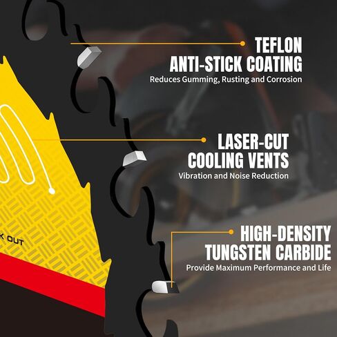 Circular Saw Blade Wood Cutting Framing/Fine Finish Circular Saw Blade, 5/8" Arbor, TCT Carbide-Tipped, Teflon Anti-Stick, Miter Saws Blades for Wood, MDF, OSB, Laminated 7 1/4" 24T (10 Pack) in Kuwait
