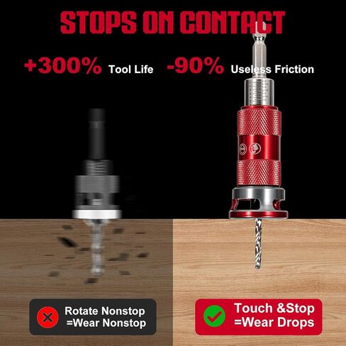5 Pcs Countersink Drill Bit Set with Aluminum Alloy Depth Stop,Semi-Automatic HSS M2 Countersink Drill Bits 1/8 9/64" 5/32" Drill+3/8" 82° Counter-Bore,11/64" 3/16" Drill+ 1/2" 82° Counter Bore in Kuwait