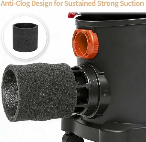 90585 Foam Sleeve VF2001 Replacements Compatible with Most Wet/Dry Vacuum Cleaners 5 Gallon and Above, Vacuum Foam Screen, Replace Part 9058500 (2) in Kuwait